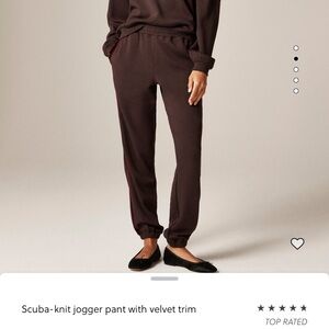 J. Crew Chocolate Jogger Pants with Velvet Trim